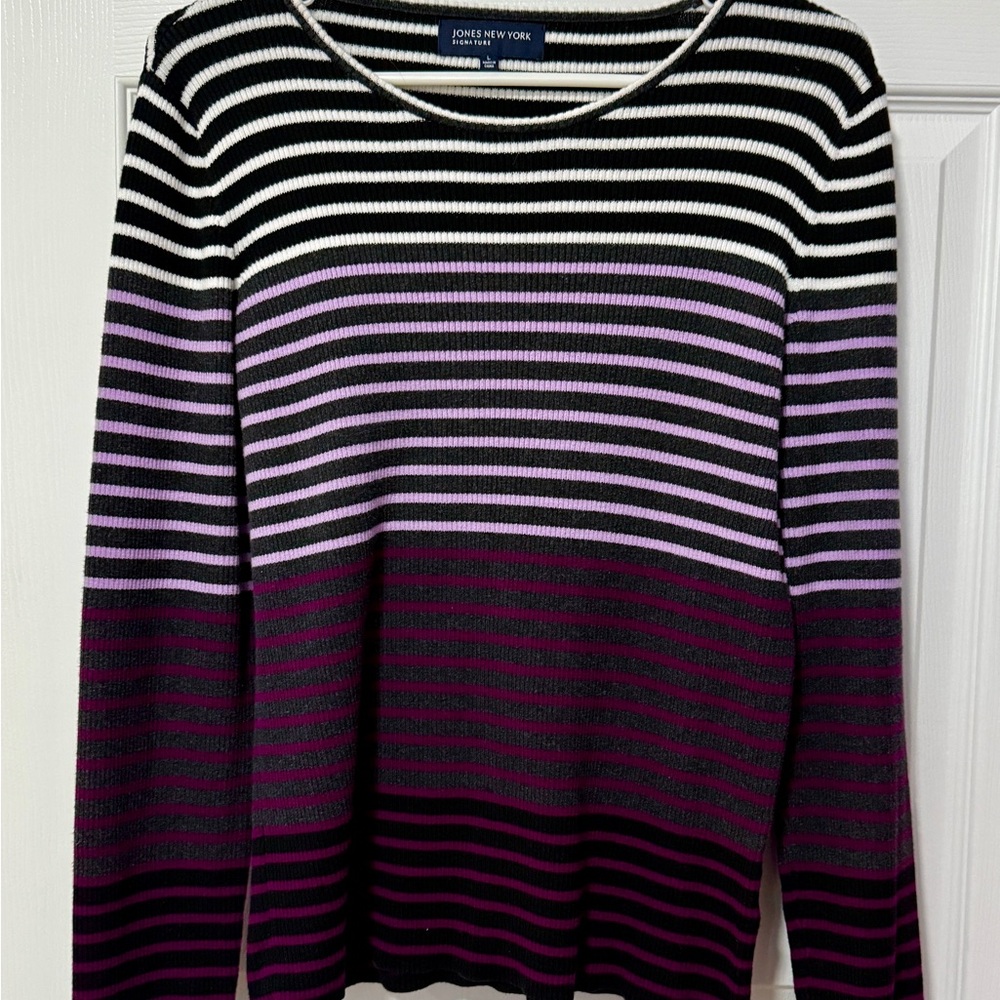 Jones New York Women's Multicolor Striped Sweater
